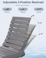 Pool Lounge Chairs, HDPE Adjustable Chaise Chairs with Headrest - Photo 5