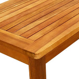 Outdoor Coffee Table, Solid Acacia Wood Side Table for Patio, Garden, Balcony, Rustic Brown Slatted Accent Table - Photo 6