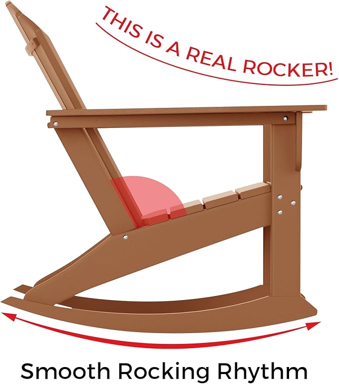 Costaelm Outdoor Adirondack Chair, All Weather Resistant Lawn Chairs Balcony Chair and Fire Pit Chairs - Photo 4