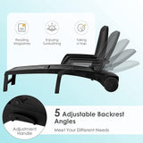Tangkula Outdoor Chaise Lounge Chair, 5-Position Adjustable Recliner with Storage Box and Flexible Wheels - Photo 4
