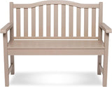 Shine Company Belfort Outdoor Solid Wood Patio Garden Bench, Ergonomic Seat, 22" D x 44.75" W x 36" H, Graystone - Photo 4