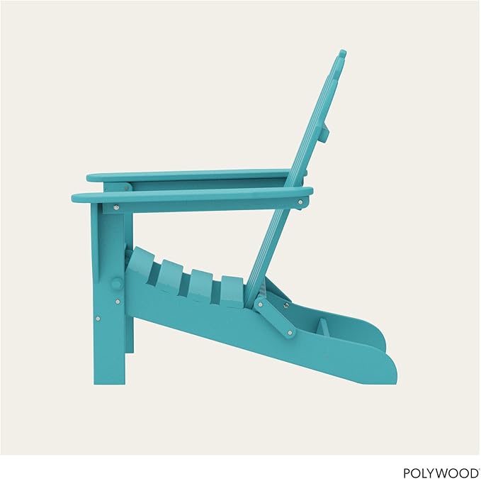 POLYWOOD AD5030AR Classic Folding Adirondack Chair, Height: 35.00" - Width: 29" - Depth: 35.00", Aruba