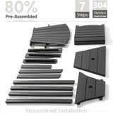 PASAMIC Tall Adirondack Chair Set of 2, All-Weather HDPE Outdoor Chairs with Removable Double Trays - Photo 7