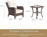 3 Piece Patio Furniture Set, All-Weather Wicker Outdoor Conversation Set with Rattan Chair and 6 Inch Thick Cushions - Photo 2