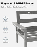 Grey HDPE Outdoor Patio Furniture Set - Photo 8