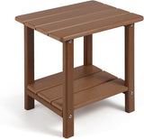 Adirondack Outdoor Side Table, 2-Tier Sturdy Patio End Table Weather Resistant, 16.5" Solid Side Table for Patio, Pool - Photo 1
