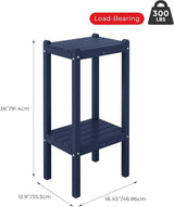 Costaelm Outdoor Side Table, 2-Tier Small Patio Coffee Tables for Outside, Outdoor End Tables for Patio - Photo 2