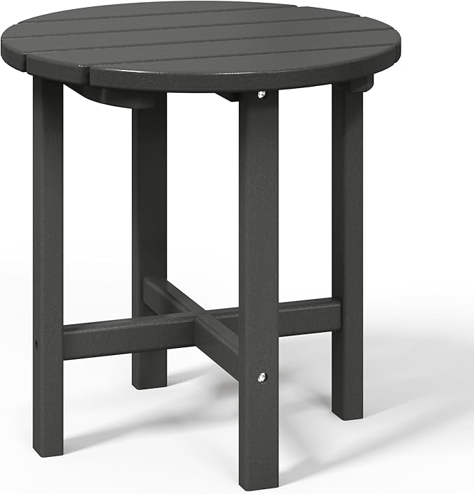 WestinTrends Dylan Adirondack Round Outdoor Side Table, Gray