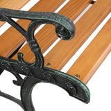 49-Inch Outdoor Garden Bench Natural Hardwood Patio Park Bench Rustic Elegant Porch Deck Loveseat with Bronze Cast Iron - Photo 4