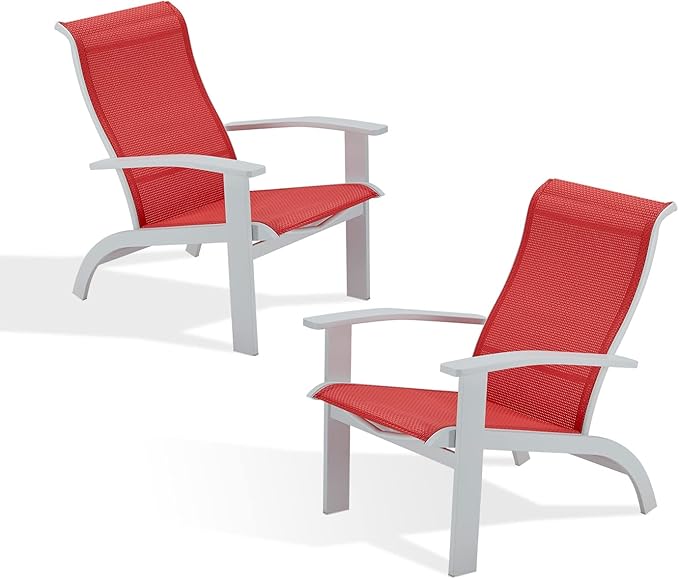 VICLLAX Outdoor Adirondack Chair Set of 2, Patio Chair for Lawn Garden, All Weather Outdoor Lounge Chair
