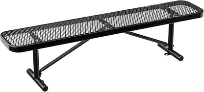 Heavy Duty Outdoor Metal Garden Park Bench, Steel Picnic Bench, Metal Mesh Outdoor Bench Porch Chair for Garden, Lawn, Patio, Porch, Park, Yard, Patio (Black, 6FT)