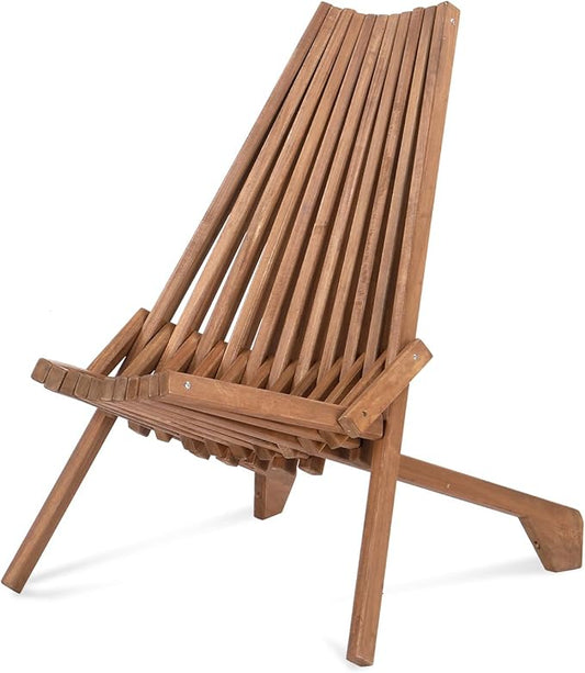 Acacia Wood Folding Outdoor Chairs Patio Chair Furniture Comfy Adirondack Chairs Lounge Chair for Deck Fire Pit Porch Camping,Up to 400LBS