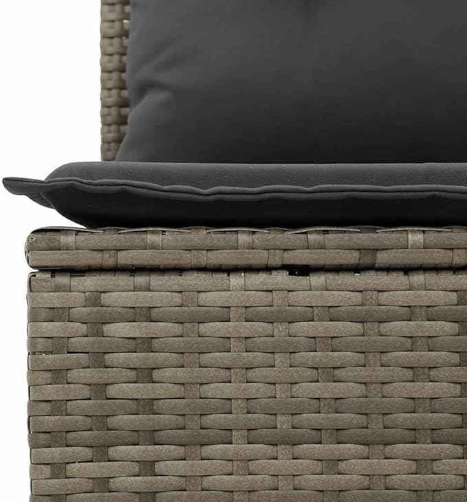 vidaXL Garden Chair Grey Poly Rattan Single Modular Garden Chair