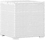 Sun Lounger White PE Rattan Patio Chaise Lounge Patio Sunbed for Pool Outside 76.8 in x 23.6 in x 12.2 - Photo 9