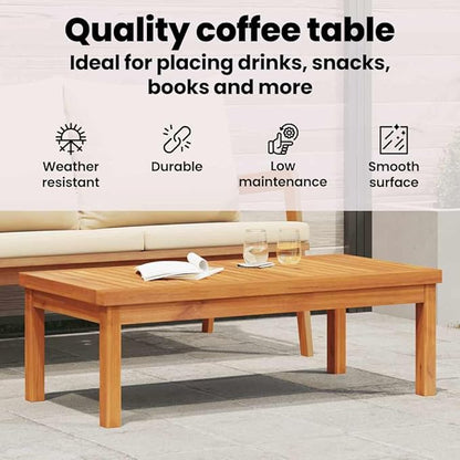 vidaXL Solid Acacia Wood Coffee Table Gray Outdoor Backyard Balcony Terrace Patio Garden Porch Couch Side Accent Wooden Home Furniture