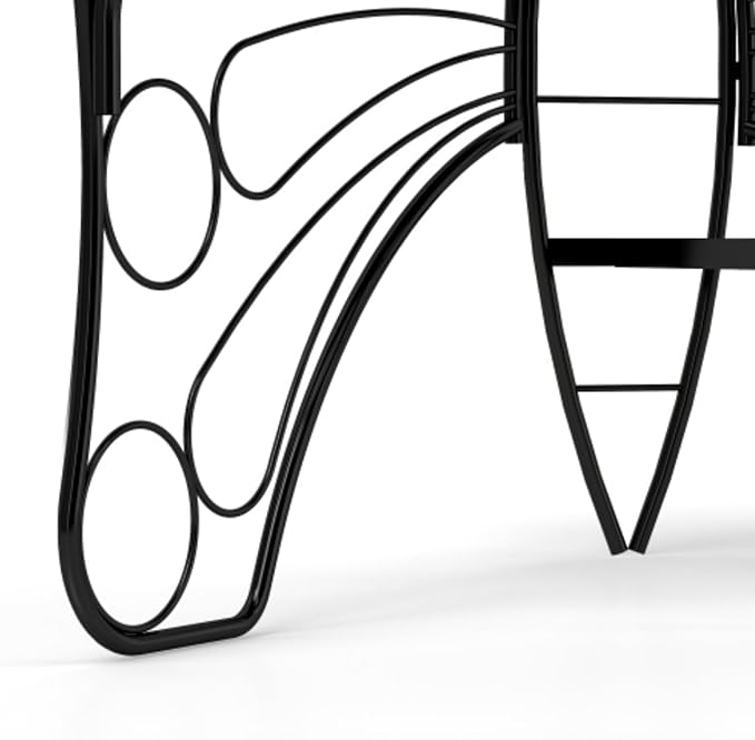 Outdoor Bench Patio Seating, Modern Butterfly Shaped Metal Garden Bench, Park Bench Outdoor Seating, Multifunctional Chair for Garden, Patio, Park, Entrance
