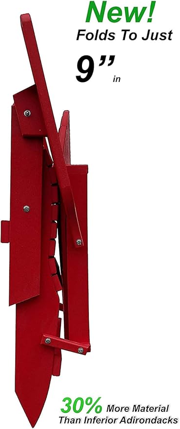 DuraWeather Poly® Classic King Size Folding Adirondack Chair (Strawberry Red)