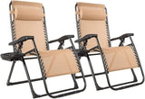 Goplus Oversized Zero Gravity Chair, XL-Extended Version, Outdoor Recliner w/Cup Holder & Detachable Headrest - Photo 1