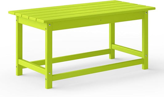 WestinTrends Malibu Outdoor Coffee Table, 35" x 17.5" All Weather Poly Lumber Patio Adirondack Coffee Table for Garden Lawn Porch Balcony, Lime