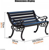 YVYKFZD Outdoor Garden Bench, Metal Bench with Backrest and Armrests, Park Benches Loveseat, Weatherproof Leisure Chair - Photo 2