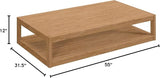 Modway Carlsbad Teak Wood Coffee Table, Natural - Photo 3