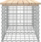 Rustic Garden Bench with Gabion Design, Solid Pine Wood and Galvanized Steel Base for Patio, Outdoor Seating Furniture - Photo 5