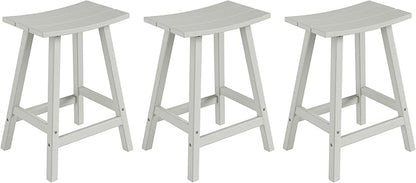 WestinTrends Malibu Malibu 24 Inch Counter High Saddle Stools (Set of 3), Sand