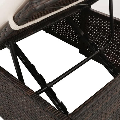 Patio Bed,Pool Lounge Chairs,Outdoor Chaise Lounge,Patio Lounge Chair,Outdoor Furniture,Outdoor Garden Chair,for Pool Side,Balcony,Beach,Yard,Brown 76.8"x23.6" Poly Rattan
