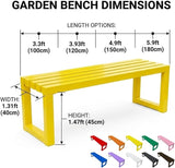 Backless Patio Bench Outdoor Metal Bench - Photo 2