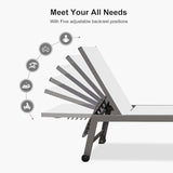 PURPLE LEAF Patio Chaise Lounge Set for 4 Outdoor Chaise Lounge Chair with Aluminum Frame and Easy-to-Move Wheels Pool - Photo 6