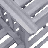 Rustic Garden Bistro Set with Double Chair and Tea Table in Grey Finish and Cream Cushions - Photo 7