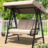 AECOJOY 2-Seat Outdoor Patio Swing Chair with Adjustable Canopy, Porch Swings Chairs for Adult - Photo 1
