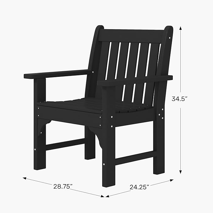 WestinTrends Malibu Outdoor Patio HDPE Adirondack Dining Arm Chair, Teak