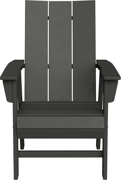 WestinTrends Ashore Outdoor Patio HDPE Plastic Modern Adirondack Dining Chair Gray