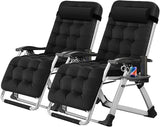 NAIZEA Padded Zero Gravity Chair, Folding Outdoor Lounge Chairs, Adjustable Reclining Camping Chairs with Cup Holder - Photo 1