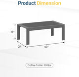 Wisteria Lane Outdoor Furniture Patio Coffee Table, Rectangle Outdoor Coffee Table - Photo 2