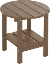 Outdoor Side Table Round - Patio Side Tables - HDPE Small Outdoor End Table for Backyard Pool Porch Balcony - Double - Photo 1