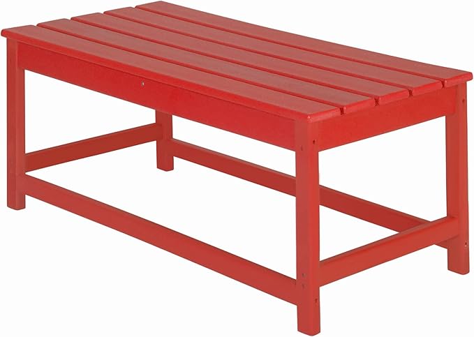 WO Home Furniture Adirondack Chairs Table Set of 3 PCS Outdoor Folding Chairs Coffee Table Weather/UV Resistant for Lawn - Photo 8