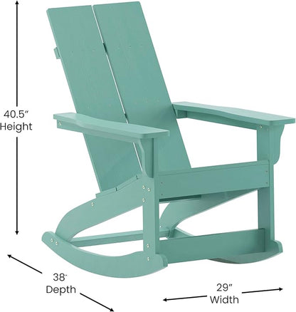 Taylor & Logan Ebbe Modern All-Weather 2-Slat Poly Resin Adirondack Chair in Sea Foam