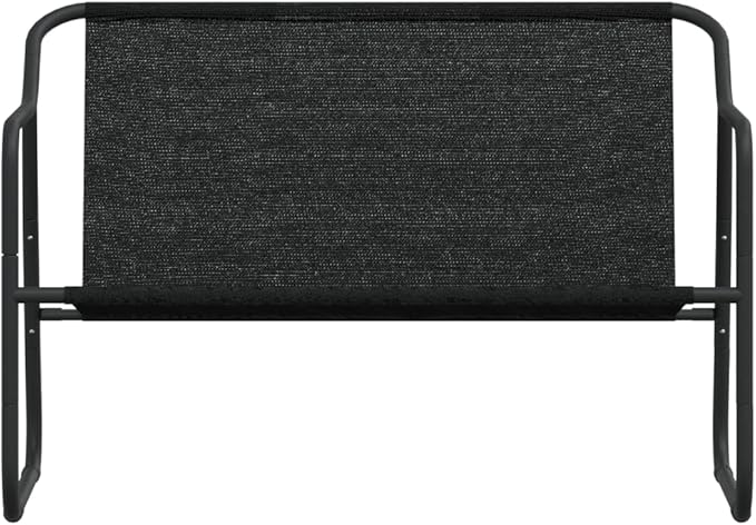 Anthracite Powder-Coated Steel Garden Bench, 2-Seater Outdoor Seating for Patio & Balcony, Weatherproof Durable Porch Furniture Bench Seating