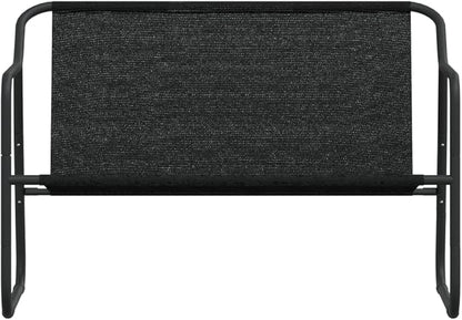 Anthracite Powder-Coated Steel Garden Bench, 2-Seater Outdoor Seating for Patio & Balcony, Weatherproof Durable Porch Furniture Bench Seating