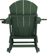 KINGYES Adirondack Rocking Chair Set of 4 with Retractable Ottoman and Cup Holders - Photo 9