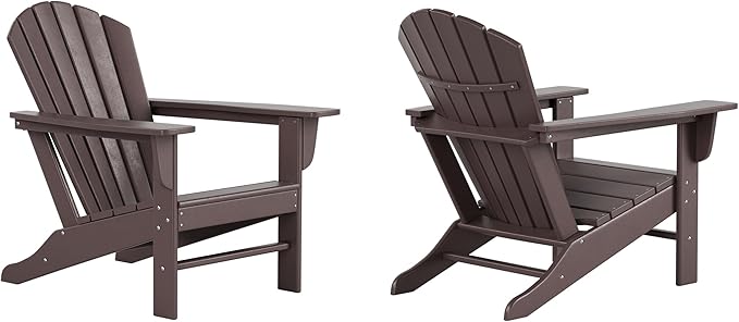 WestinTrends Dylan Outdoor Adirondack Chair (Set of 2), Dark Brown