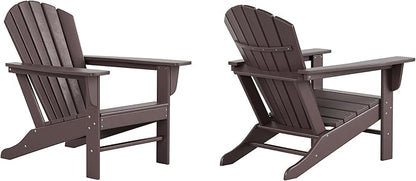 WestinTrends Dylan Outdoor Adirondack Chair (Set of 2), Dark Brown