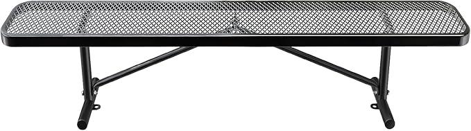 8FT/96INCH Heavy Duty Metal Park Bench for Outside, Outdoor Garden Benches, Expanded Metal Mesh Bench for Shopping Malls, Lawn, Park, Deck, Patio, Porch, Black