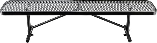8FT/96INCH Heavy Duty Metal Park Bench for Outside, Outdoor Garden Benches, Expanded Metal Mesh Bench for Shopping Malls, Lawn, Park, Deck, Patio, Porch, Black