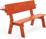 AVAWING Outdoor Convertible Wood Bench with Backrest, Patio Wood Convert a Bench - Photo 1