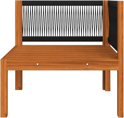 6-Piece Acacia Wood Garden Lounge Set with Modular Configuration and Weather-Resistant Cushions for Outdoor Patio, Balcony, or Sunroom Comfort