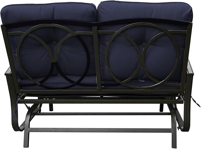 Kozyard Cozy Patio Glider Bench - Outdoor Rocking Loveseat with Sturdy Frame and Cushioned Seats for Patio - Photo 6