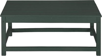WO WESTIN OUTDOOR HDPE Laguna Outdoor Poly Adirondack Coffee Table, Dark Green